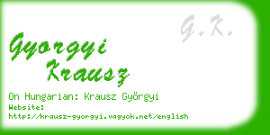 gyorgyi krausz business card